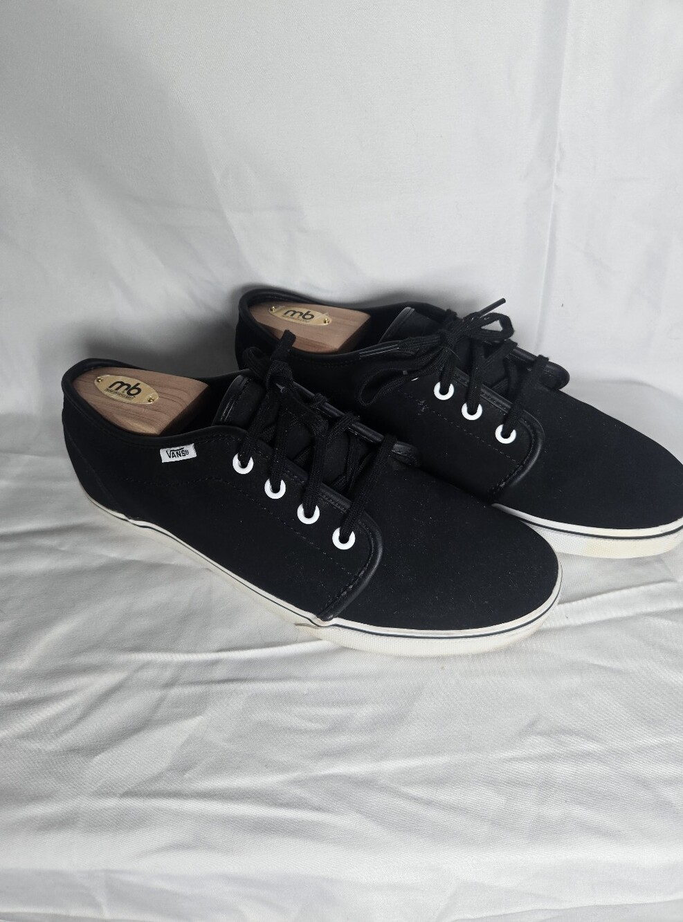 Vans Canvas Low-Top Sneakers - Black/White (Unisex)